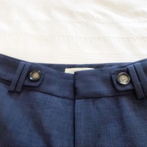 𝅺BANANA REPUBLIC PETITE WOOL BLEND NAVY JACKSON FIT STRAIGHT LEG  TROUSER PANTS - Picture 4 of 9